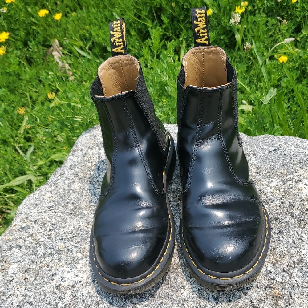 Dr. Martens 2976 YS Black Smooth Leather Chelsea Boots Size 7 - Picture 4 of 15